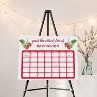 Strawberry Guess Arrival Date Baby Shower Game Foam Board