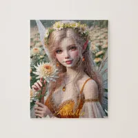 Beautiful November Fairy in Chrysanthemums Jigsaw Puzzle