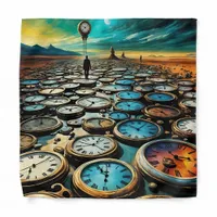As Time Walks By AI Art Bandana