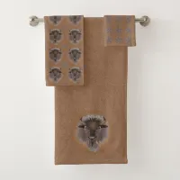 Rustic Western Plains Bison Bath Towel Set