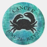 Horoscope Sign Cancer Crab Classic Round Sticker