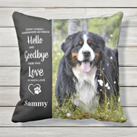 Favorite Hello Hardest Goodbye Photo Pet Memorial Throw Pillow