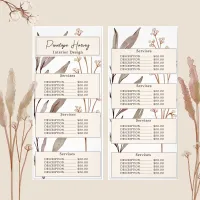 Elegant Botanical Watercolor Modern Pink Blush  Rack Card