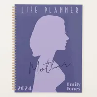 Mother Stylish Feminine Purple Silhouette Life Planner