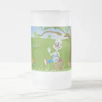 Easter Bunny with Eggs Frosted Glass Beer Mug