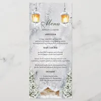 Winter Cabin Rustic Snow Scene Wedding Menu