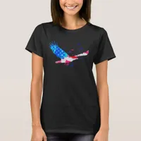*~*  USA Eagle American Flag White Red Blue T-Shirt