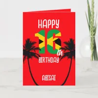 Jamaican Happy 16th Birthday Card