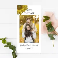 Yellow Sunflower Wedding Save the Date Vertical