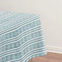 Southwest Winter Geometric Snowflake Pine Blue Sm  Tablecloth