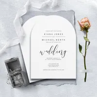 Simply Minimalist Wedding Black Arch ID523 Invitation