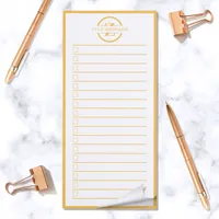 Monogram To Do List Minimalist Yellow Name Magnetic Notepad