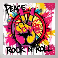 Peace, Love, Rock n Roll Poster