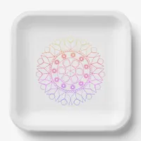 Paper Plate - Pastel Colored Mandala Pattern