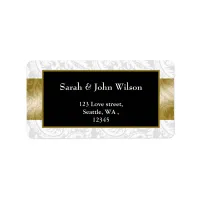 gold, return address label