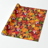 Fall Forest Floor Cartoon Wrapping Paper