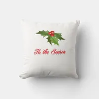 Merry Christmas Mistletoe Throw Pillow