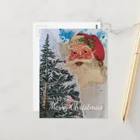 Vintage Santa Mixed  Collage Merry Christmas Postcard