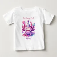 Personalized Birthday Girl | Axolotl Themed Baby T-Shirt