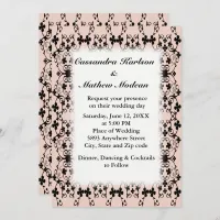 Black Flowers Vines Pale Dogwood or Color Choice Invitation