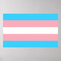 Pink, Blue and White Transgender Flag   Poster