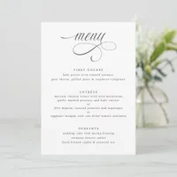 Elegant Calligraphy Luxury Wedding Menu