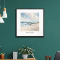 Seascape Beach House Coastal  Framed Art