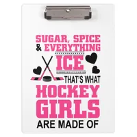 cute sugar and spice girls ice hockey clipboard