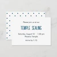 Blue & White Polka Dot Temple Sealing Invitation