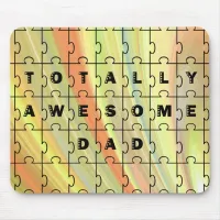 Totally Awesome Dad Puzzle Yellow/Brown Mouse Pad