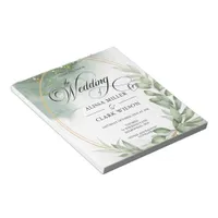 BUDGET Eucalyptus Greenery Gold Wedding Invitation Notepad