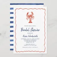 Nautical Lobster Coastal Bridal Shower  Invitation