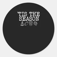 Tis The Season Fall Design Classic Round Sticker