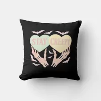 Creepy – Skeleton Hand Holding Hearts Sweet And Sp Throw Pillow