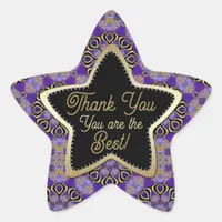 Thank You Star Purple +Gold You are the Best Star Sticker