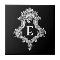 E Monogram Initial Tile