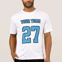 Soccer Team Name Number Light Blue College T-Shirt