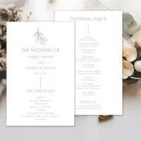 Classic Elegant Minimal Formal Wedding Program