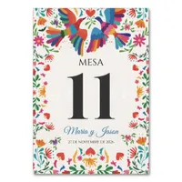 Fiesta Colorful Floral Modern Boda Spanish Wedding Table Number