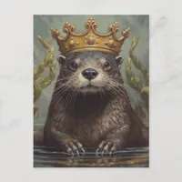 Otter in a Crown Postcard