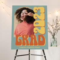 Retro Vintage Arch Photo Congrats Grad Name 2024 Foam Board