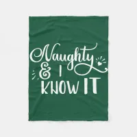 naughty and I know it Funny Christmas Fleece Blanket