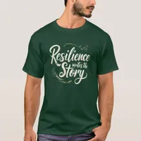 'Resilience' Motivational Calligraphy Style Text T-Shirt