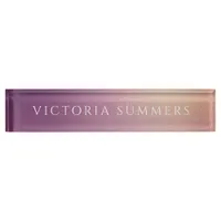 Chic Shimmer Purple Ombre Desk Name Plate