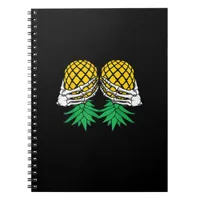 Halloween Upside Down Pineapple Swinger Skeleton Notebook