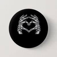Skeleton Heart Hands Sign Halloween Costume Basic  Button
