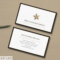 Stylish Luxury Logo Black Border Business Card