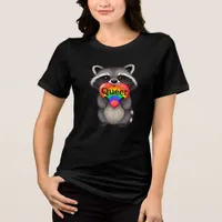 Queer | Raccoon with Rainbow Heart Tri-Blend Shirt