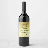 Personalize this Gold Happy Birthday Bottle Label