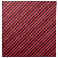 Thin Black and Red Diagonal Stripes Napkin